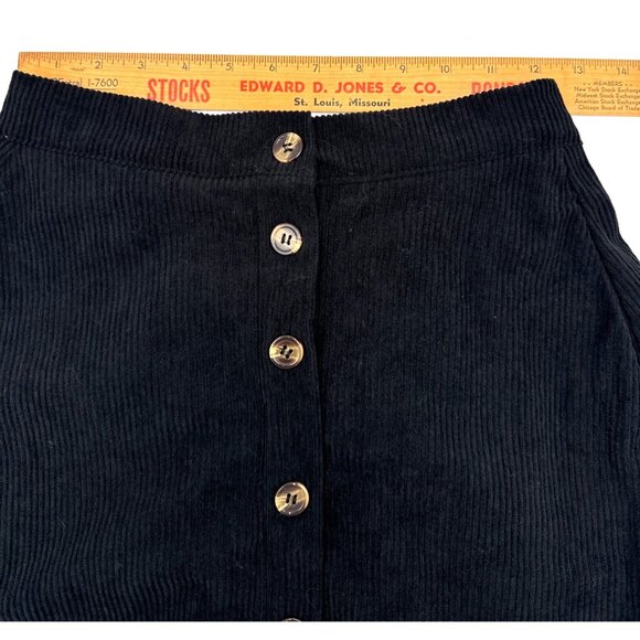NWT Herbatomia Women's Corduroy Black Button Down Mini Skirt Small Whimsigoth - Picture 5 of 8